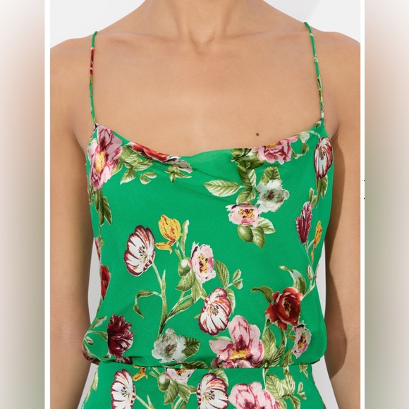 Alice + Olivia Harmon Drapey Slip Tank, Hampton Floral - Picture 4 of 14